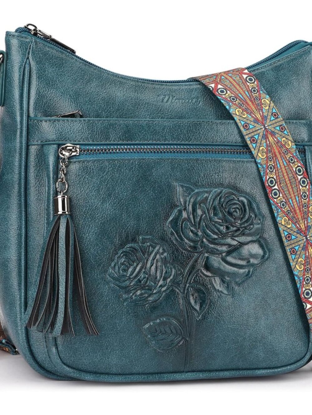 Medium Crossbody Bags for Women,Vegan Leather Hobo Purses Embossed
